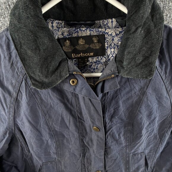 Barbour Waxed Jacket Women Full Zip Ladies Wax Cotton Templates Size 6 US Canvas - Picture 2 of 16